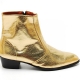Mens Glitter Gold Western zipper Mid-Calf Ankle Boots