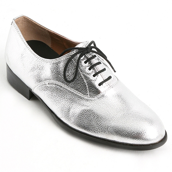 Mens Glitter Silver Lace Up Oxfords Dress Shoes