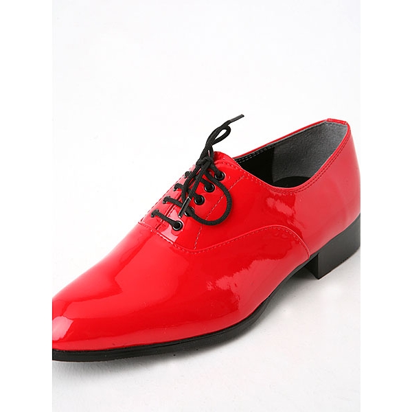 Mens Glitter Red Lace Up Oxfords Dress Shoes