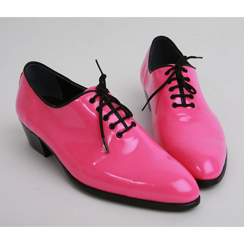 Mens made by hand oxfords 1.77 inch heel Dress pink shoes