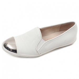ladies white leather loafers