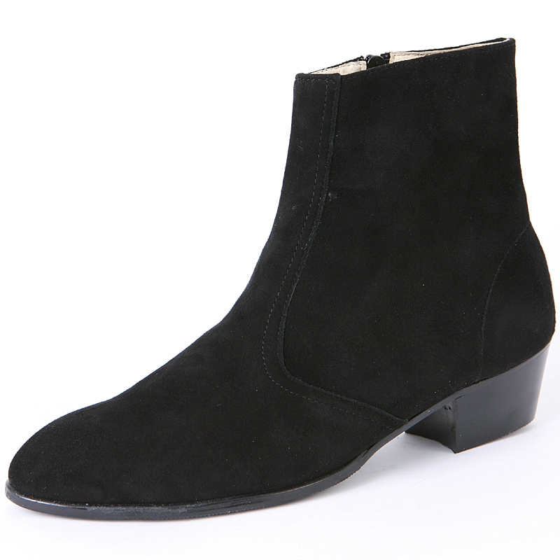 suede zip boots mens