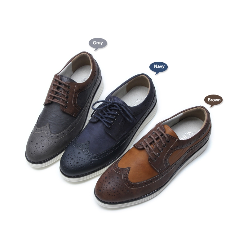 Mens chic wing tip synthetic leather 