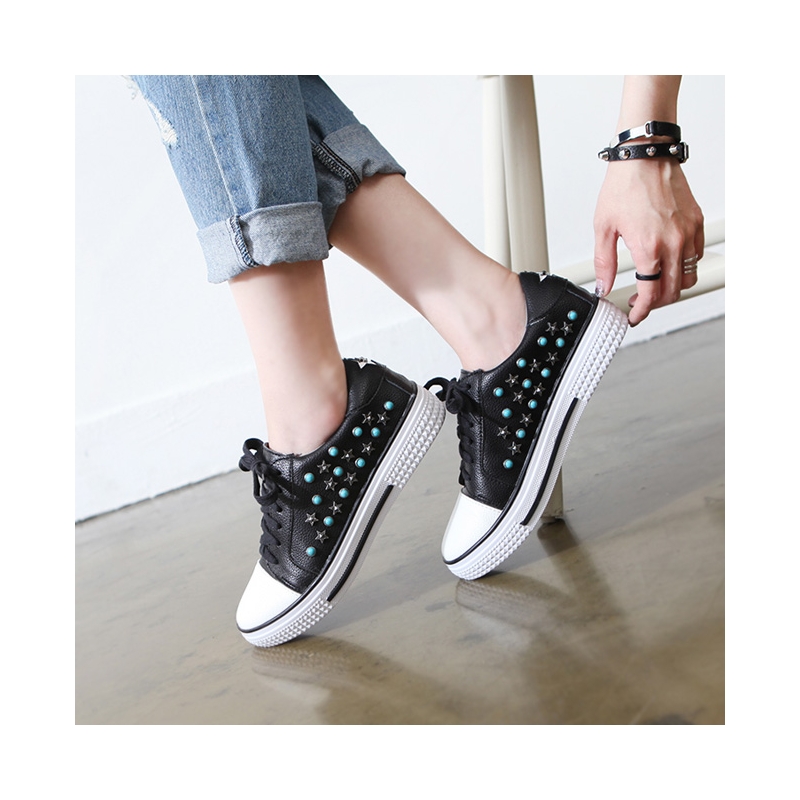 black studded sneakers womens