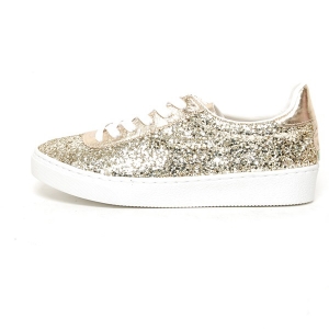 white and gold platform sneakers