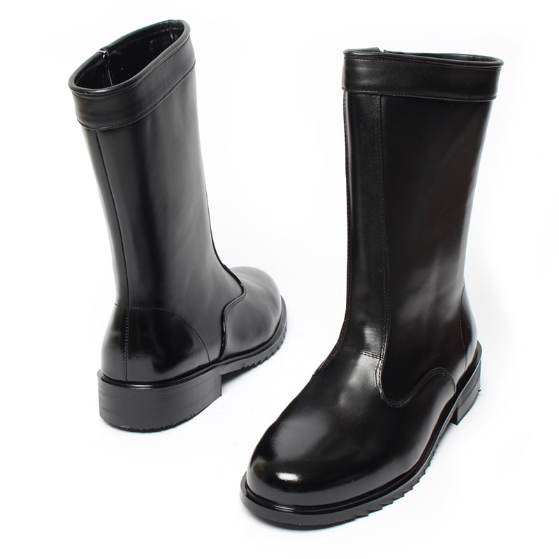 mid calf leather boots