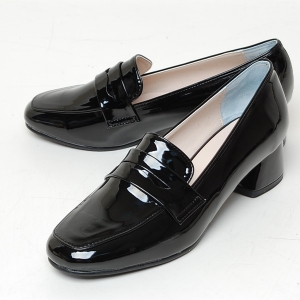 womens black loafers with heel