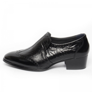 glossy black brown high heels loafers 