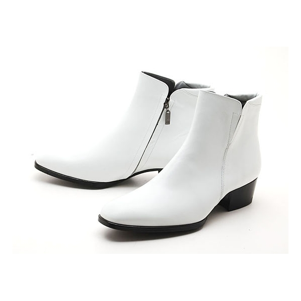 white zipper boots