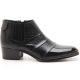 Mens black real Leather wrinkle side zip Ankle boots made in KOREA