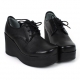 womens rock chic high platform chunky heels sling back black sandals 