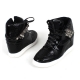 Womens Glitter Black Ankle high top hidden insole wedge heels fashion Sneakers