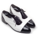Mens Black & white Lace Up straight tips dress shoes made in KOREA US 6.5-10