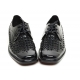 Mens black real cow Leather mesh lace up oxfords shoes made in KOREA US 6.5-10