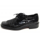 Mens black real cow Leather mesh lace up oxfords shoes made in KOREA US 6.5-10