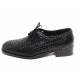 Mens black real Leather mesh Lace Up dress shoes made in KOREA US 5.5 - 10