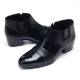 Mens real leather two touch band side zip high heel ankle boots black color made in KOREA 