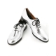 Mens oxford Lace Up dress shoes glitter silver made in KOREA US 5.5 - 10.5