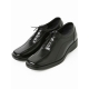 Mens black real Leather 2.16 inch UP Lace Up 1.38" Oxford stitch dress shoes made in KOREA US 6 - 10