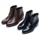 Mens round toe side zip low heel ankle boots
