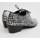 Mens silver black dot pattern Lace Up high heel Dress dance party shoes made in KOREA US 5.5 - 10.5