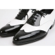 Mens black & white wing tip Lace Up high heel Dress dance party shoes made in KOREA US 5.5 - 10.5