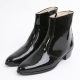 Mens inner real leather western glossy black side zip high heel ankle boots made in KOREA US5.5-10.5