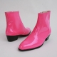 Mens inner real leather western glossy pink side zip high heel ankle boots made in KOREA US5.5-10.5
