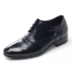 Mens wing tip real leather round toe increase height hidden insole lace up oxfords dress shoes