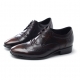 Mens wing tip real leather round toe increase height hidden insole lace up oxfords dress shoes