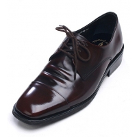 Mens straight tip cow leather Lace Up rubber sole Oxfords Dress shoes brown made in KOREA US 5.5 - 10.5