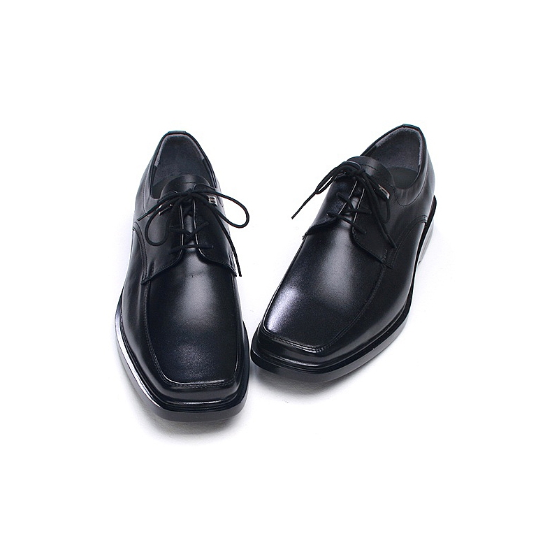 Mens square toe stud cow leather Dress shoes