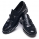 Mens U line stitch cow leather wrinkles urethane sole loafers Dress shoes black US 5.5 - 10.5