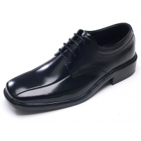 Mens square toe two line stitch cow leather urethane sole lace up Dress shoes black US 5.5 - 10.5