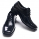 Mens square toe line stitch cow leather urethane sole lace up Dress shoes black US 5.5 - 10.5