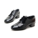 Mens real sheepskin leather Lace Up 1.57 inch heels dance shoes black made in KOREA US 6.5 - 10