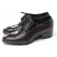 Mens straight tip geometric pattern cow leather rubber sole lace up dress shoes brown US 5.5 - 10.5