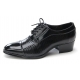 Mens straight tip geometric pattern black cow leather rubber sole lace up dress shoes US 5.5 - 10