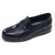 Men's round toe U line stitch black cow leather urethane sole loafers US 5.5 - 10