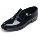 Men's round toe black cow leather rubber sole loafers US 5.5 - 10