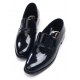 Mens round toe black cow leather rubber sole loafers US 5.5 - 10