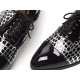 Mens synthetic leather glitter black & white Lace up Shoes made in KOREA US 5.5 - 10