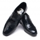 Mens chic straight tip geometric pattern black cow leather rubber sole loafers dress shoes US 5.5 - 10