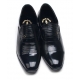 Mens chic straight tip geometric pattern black cow leather rubber sole loafers dress shoes US 5.5 - 10