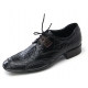  Mens unique straight tip u line stitch wrinkles black cow leather urethane sole lace up Dress shoes US 6.5 - 10