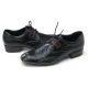  Mens unique straight tip u line stitch wrinkles black cow leather urethane sole lace up Dress shoes US 6.5 - 10