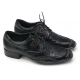  Mens unique straight tip u line stitch wrinkles black cow leather urethane sole lace up Dress shoes US 6.5 - 10