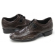  Mens straight tip stitch wrinkles brown cow leather urethane sole lace up Dress shoes US 6.5 - 10