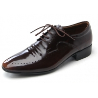 Mens punching brown cow leather wrinkles urethane sole lace up Dress shoes US 5.5 - 10.5