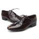 Mens punching brown cow leather wrinkles urethane sole lace up Dress shoes US 5.5 - 10.5